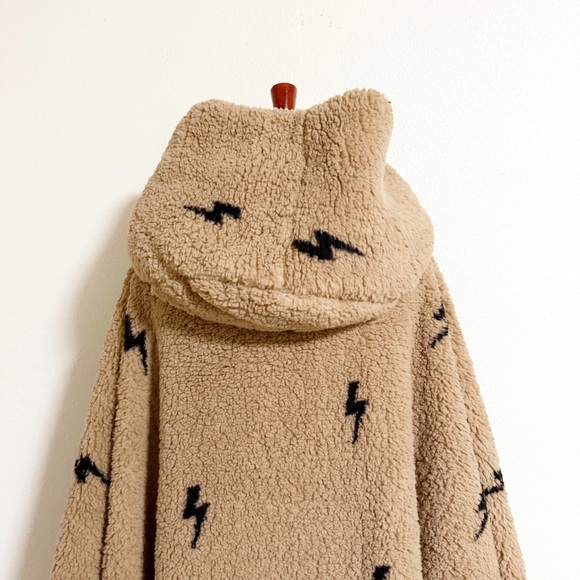 NEW Jill Martin Lightning Bolt Classic Sherpa Lounger Teddy Jacket - Picture 8 of 16